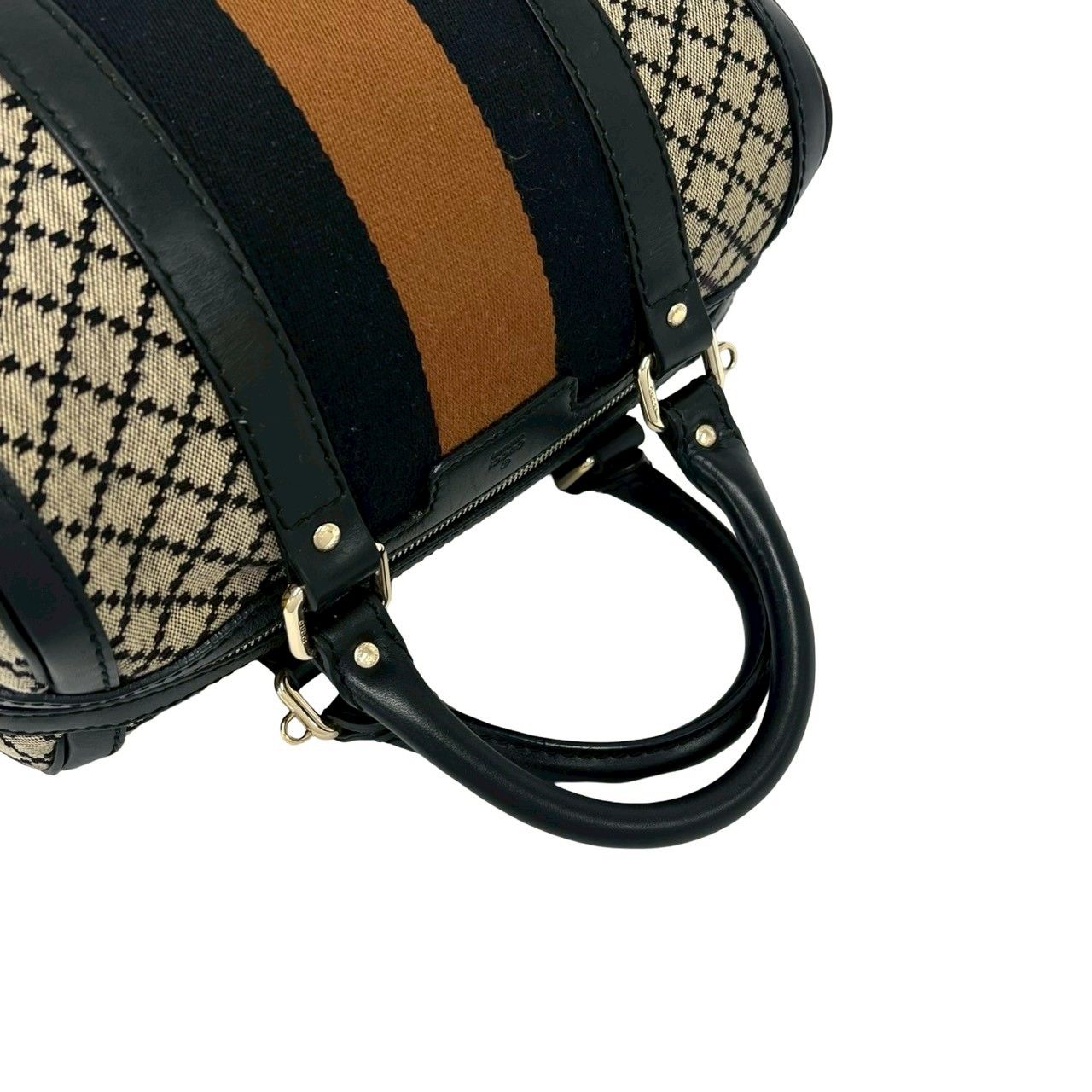 極 美品 GUCCI グッチ ディアマンテ ロゴ キャンバス レザー 2way