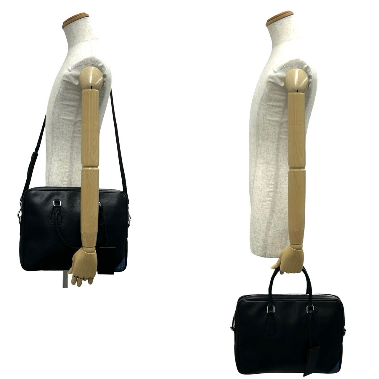 極 美品 希少品 PRADA プラダ ロゴ サフィアーノ レザー 本革 2way