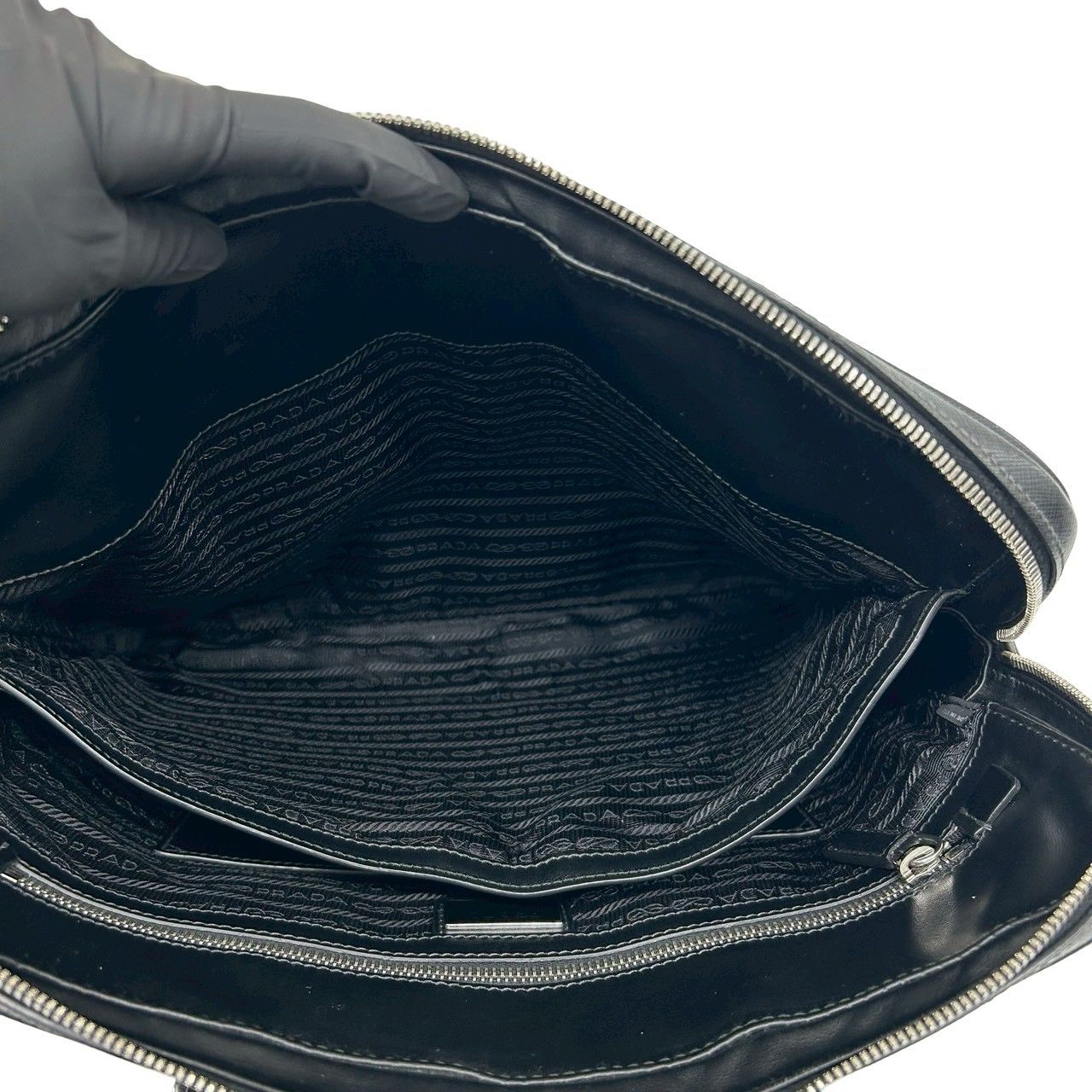 極 美品 希少品 PRADA プラダ ロゴ サフィアーノ レザー 本革 2way