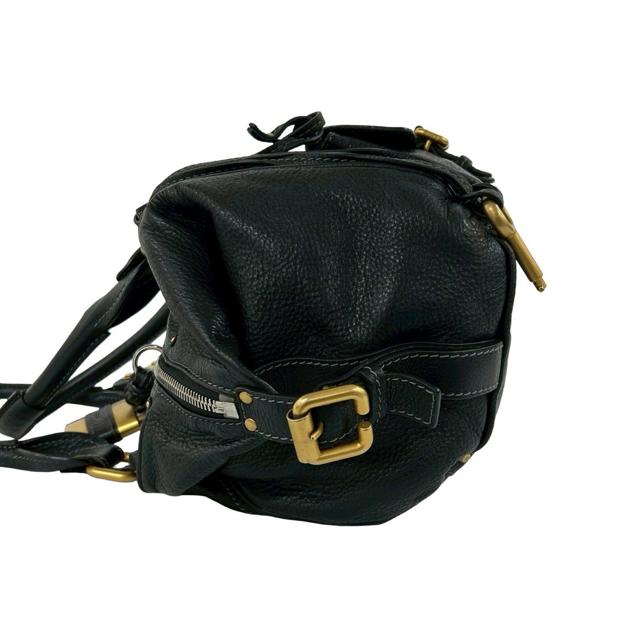 極 美品 希少品 パドロック 鍵付 Chloe クロエ パディントン ロゴ 刻印