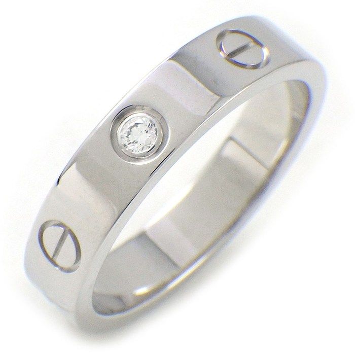 カルティエ Cartier リング ラブ スモールモデル SM B4050551 1ポイント ダイヤモンド 0.02ct K18WG 11号 / #51 【中古】