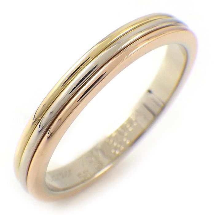 カルティエ Cartier リング ヴァンドーム トリニティ ウェディング スリーカラー K18PG K18WG K18YG 15.5号 / #56 【中古】