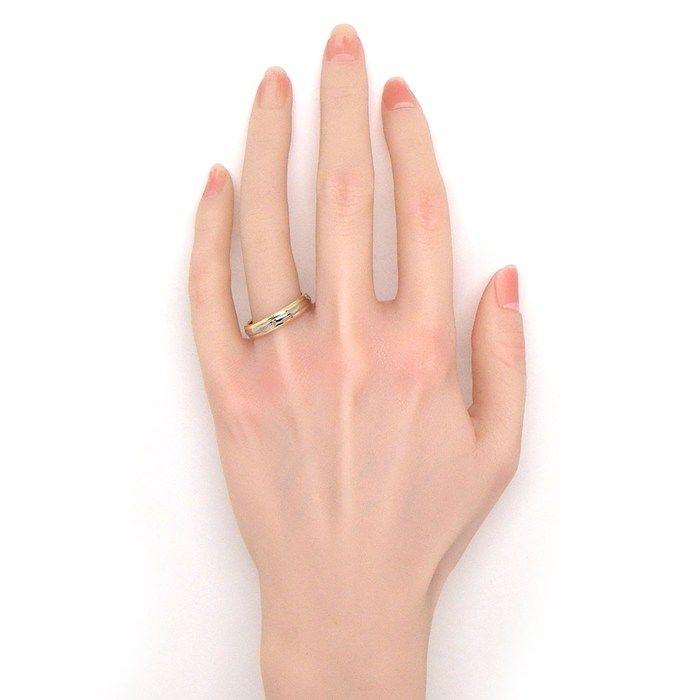 ひなひなです。 カルティエ　k18 スリーカラー ウエディングリング カルティエ Cartier リング ヴァンドーム トリニティ ウェディング
