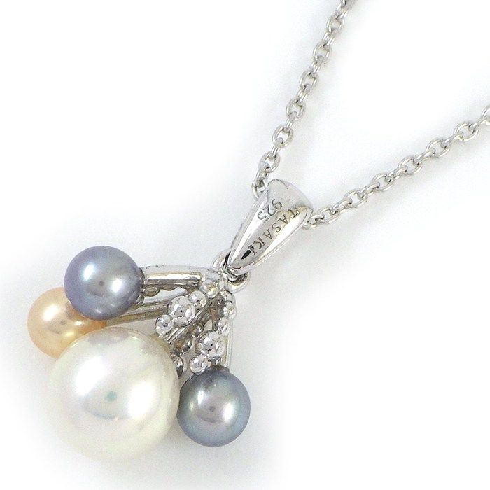 タサキ 田崎真珠 TASAKI ネックレス マルチカラー パール 3.5-6.5mm珠