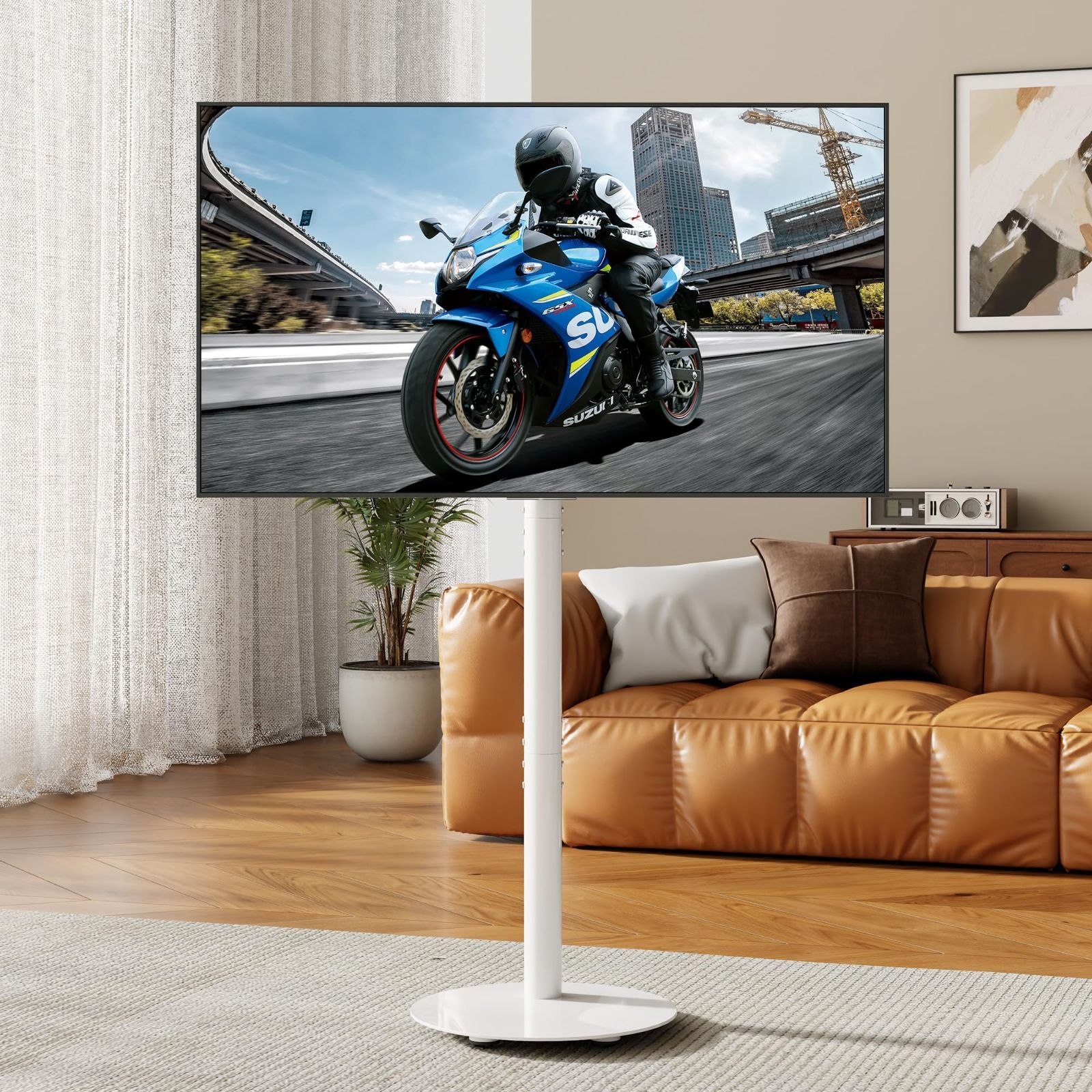 10m1019zh 50型テレビ 壁寄せスタンド付き LCD-A50RA1000 テレビスタンド 壁寄せ ハイタイプ テレビ台 10-50インチ対応 5段高さ