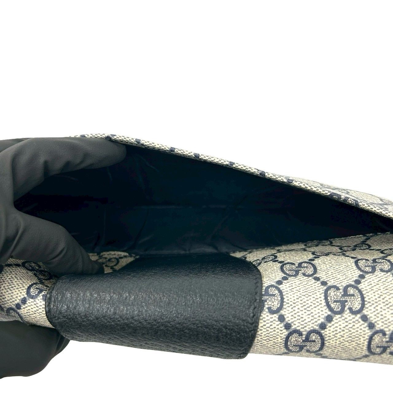 極 美品 希少品 GUCCI グッチ オールドグッチ GG ロゴ 柄 金具 レザー
