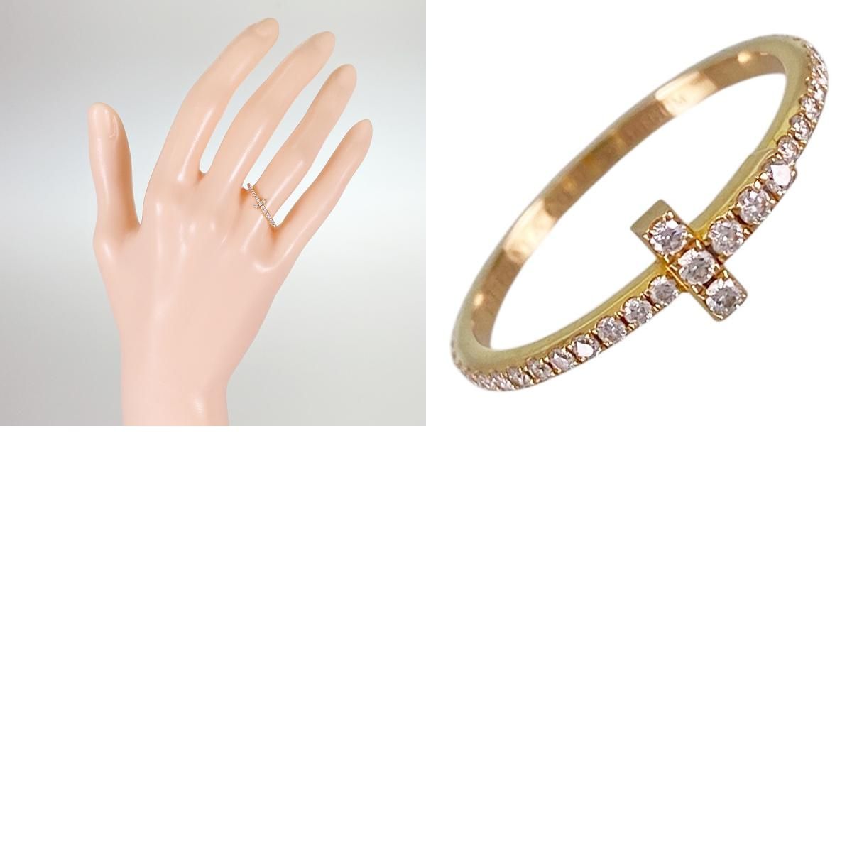 ティファニー TIFFANY&Co. Tワイヤー K18YG ダイヤモンド 10号(50