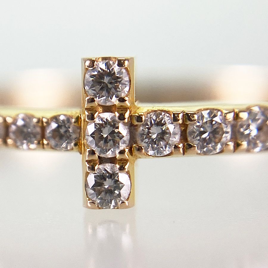 ティファニー TIFFANY&Co. Tワイヤー K18YG ダイヤモンド 10号(50