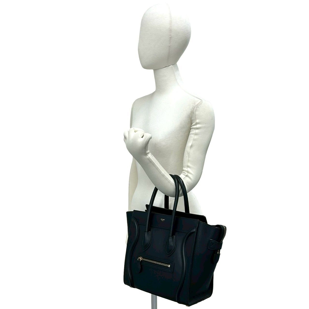 極 美品 希少品 CELINE セリーヌ ラゲージ マイクロ ロゴ レザー 本革