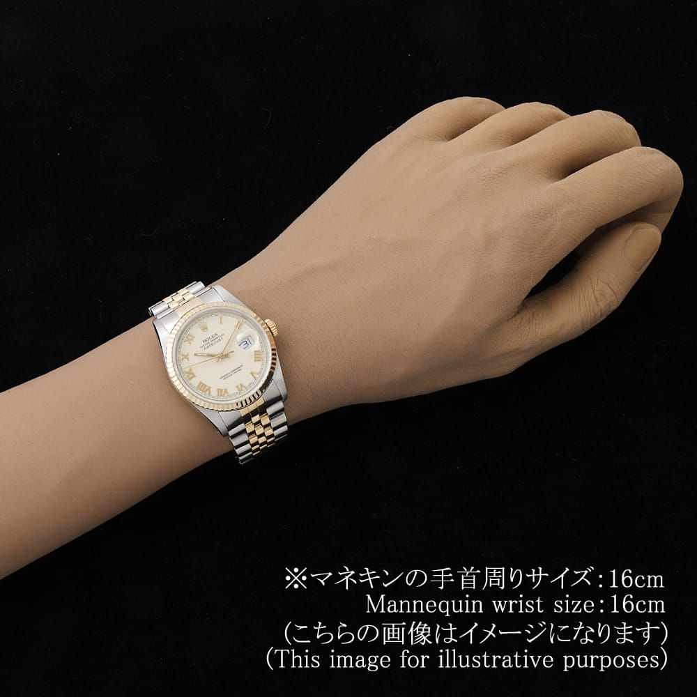 ロレックス デイトジャスト 16233 アイボリー ローマ R番 中古 メンズ