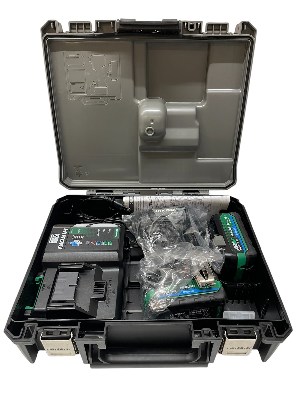 【管理番号-SK】領収書発行可能　未使用 ハイコーキ HiKOKI WH36DD 2XHBSZ ストロングブラック 36V コードレスインパクトドライバ バッテリ2個(BSL36A18BX) 充電器 ケース付