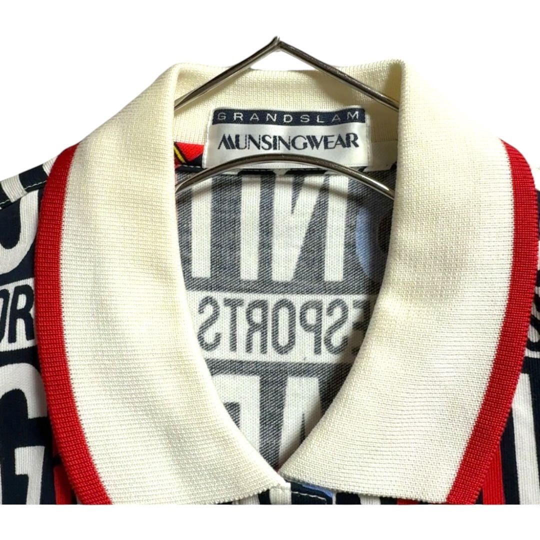 ○棚番号BH-4 マンシングウェア MUNSINGWEAR ポロシャツ 半袖 M 総柄