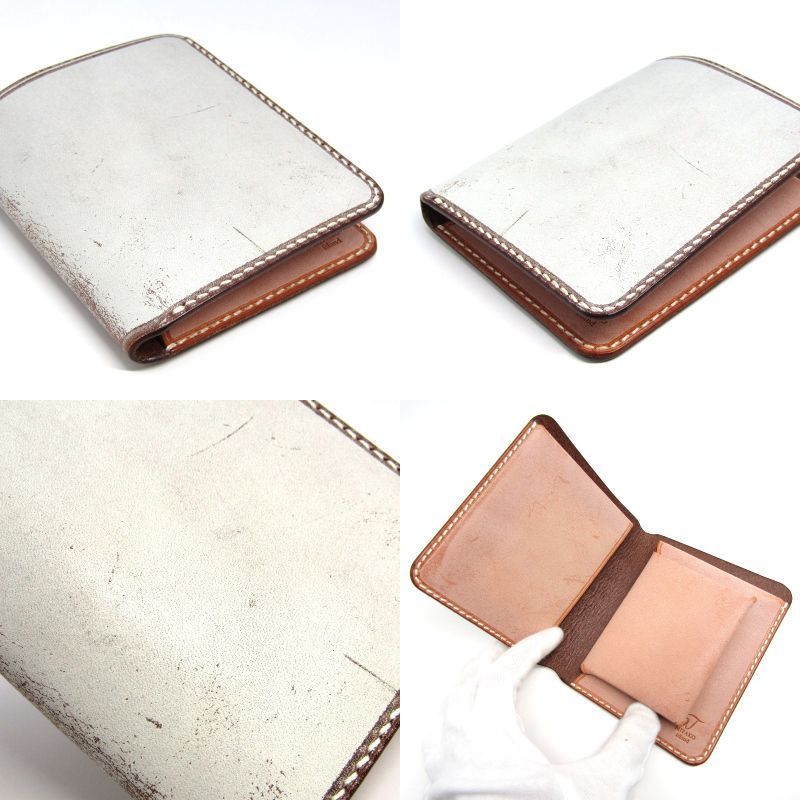 6T leatherworks シックスティー レザーワークス 二つ折り財布 MIYAKO  薄型 小銭入れ付 日本製 ホワイト 白 61005993 6T leatherworks シックスティー レザーワークス 二つ折り財布 MIYAKO