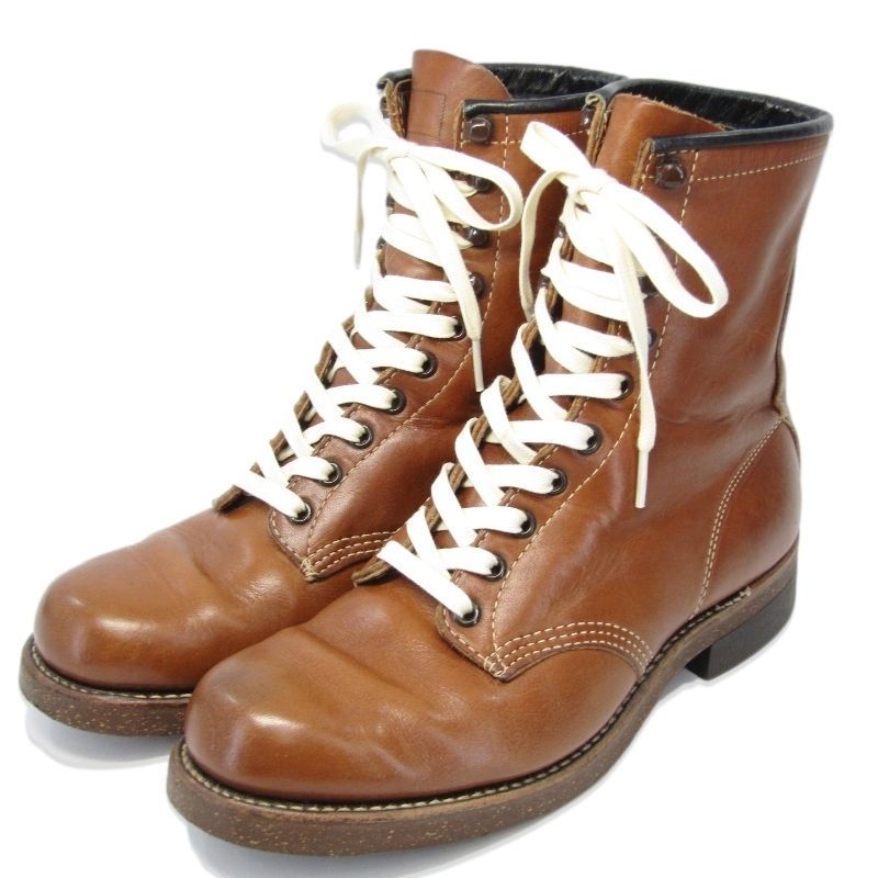 CHIPPEWA チペワ US7.5E 25.5cm レースアップブーツ 60's-70's 刺繍黒