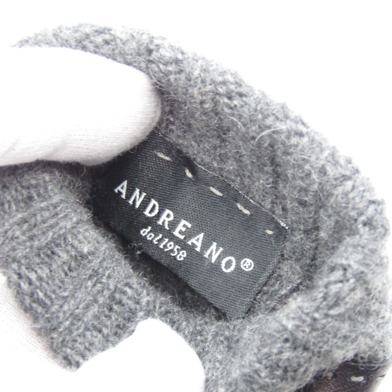 美品 ANDREANO アンドレアーノ レザーグローブ 羊革 ニットコンビ