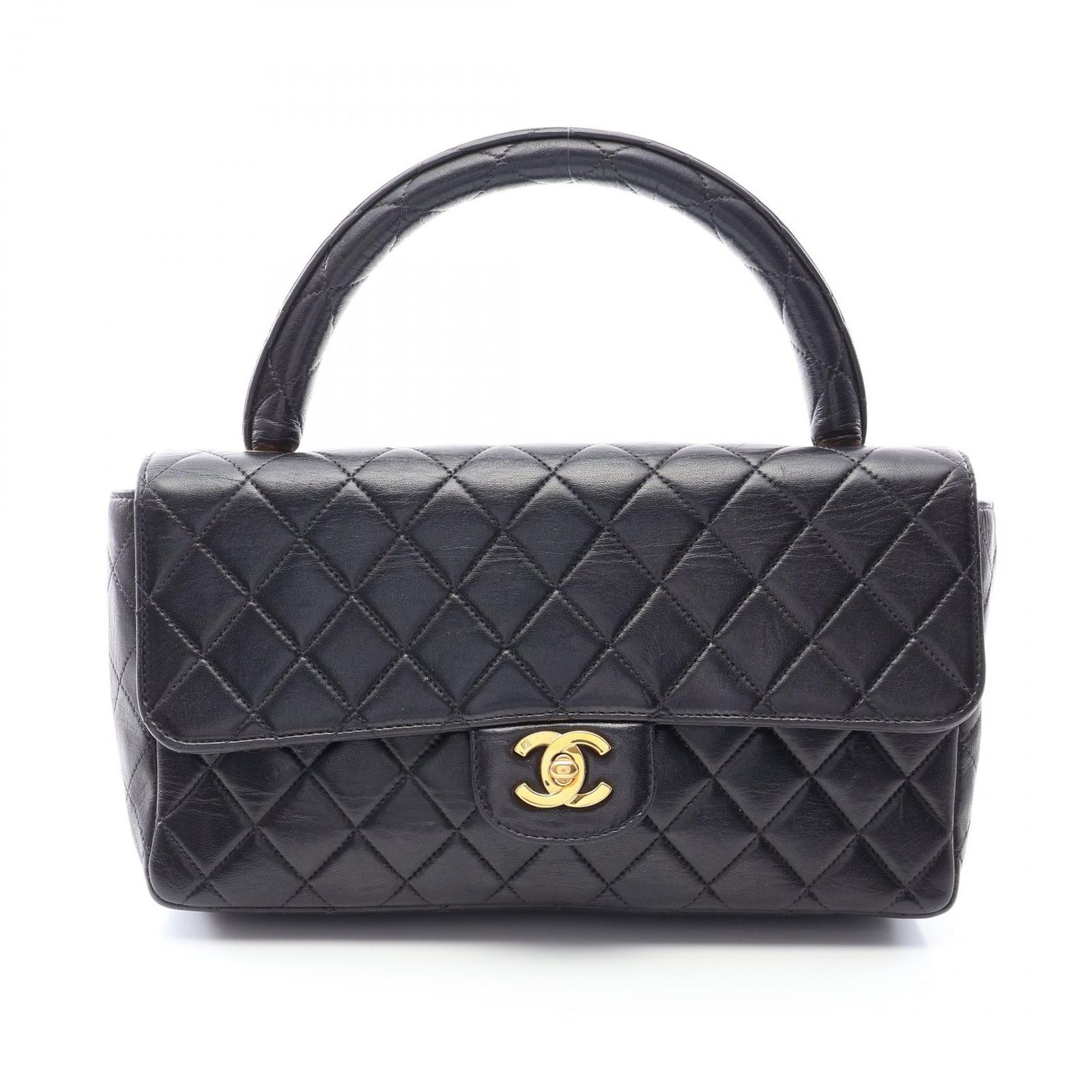 シャネル CHANEL ハンドバッグ マトラッセ 親子バッグ ブラック ラムスキン（羊革） マトラッセ 親バッグ (親のみ) レディース Used A