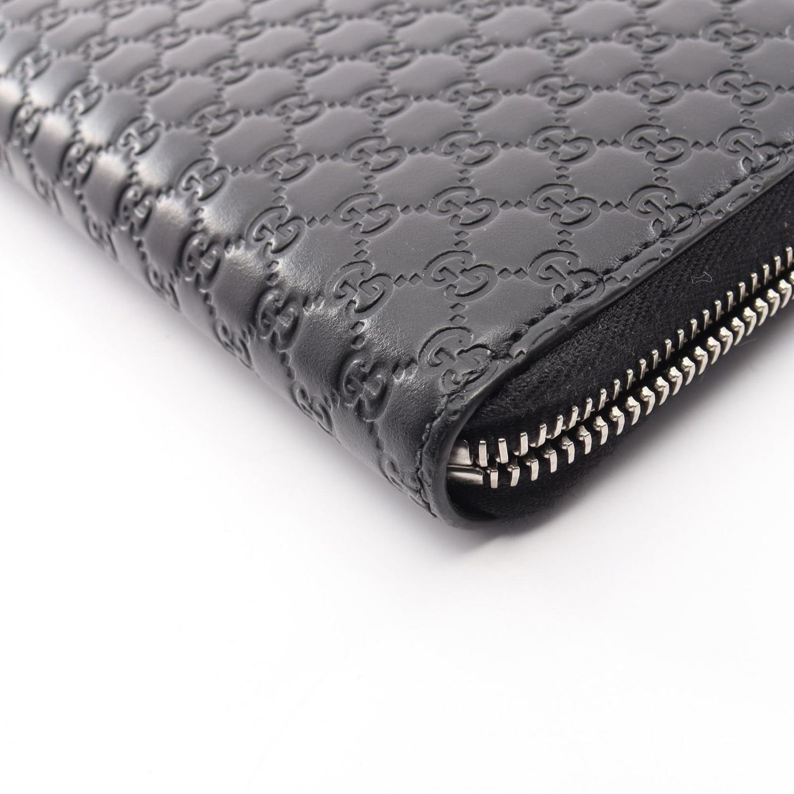 グッチ GUCCI ラウンド長財布 マイクログッチシマ 544473 ブラック