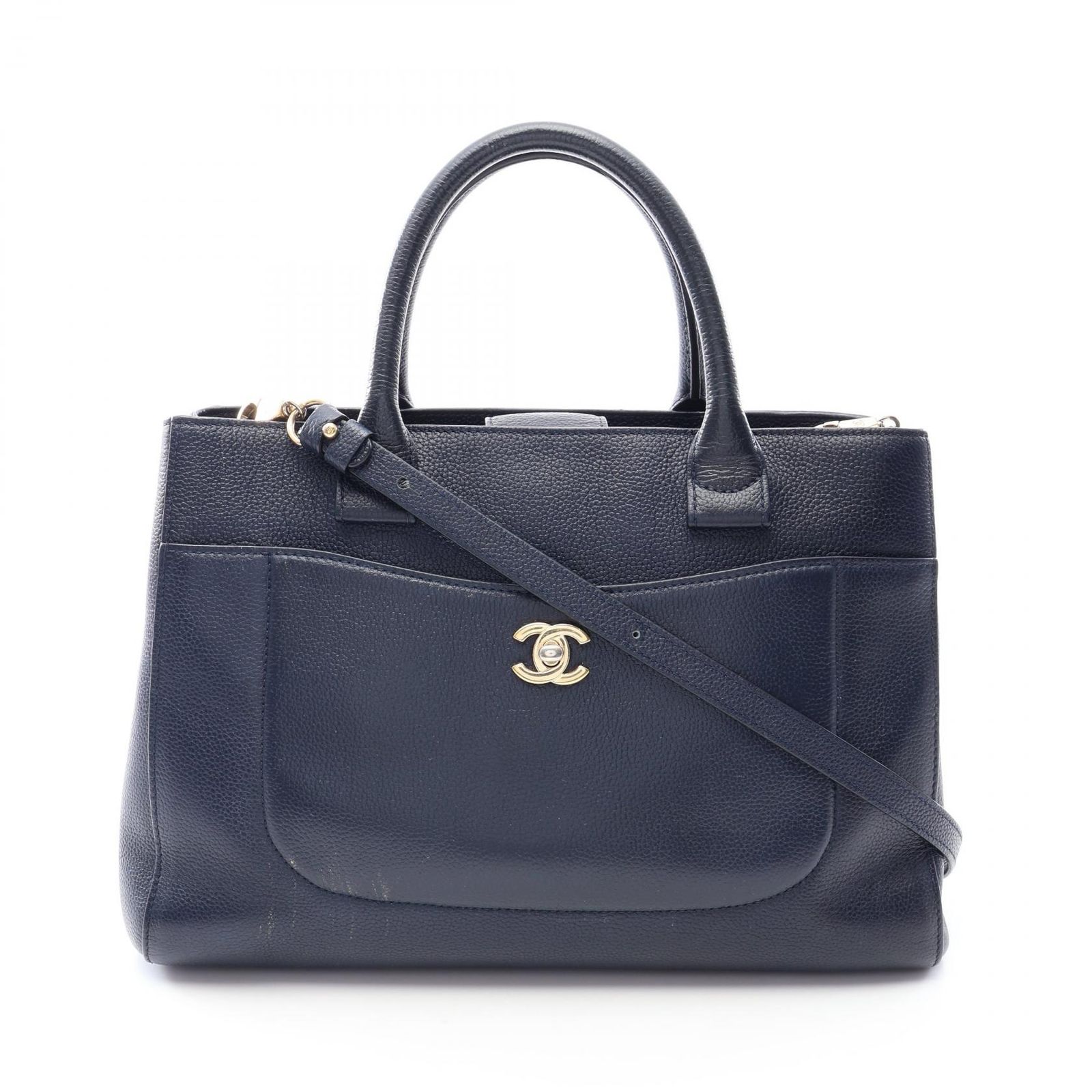 シャネル CHANEL トートバッグ ネオエグゼクティブトート 2WAY A69930 ネイビー レザー ネオ エグゼクティブトート レディース Used A