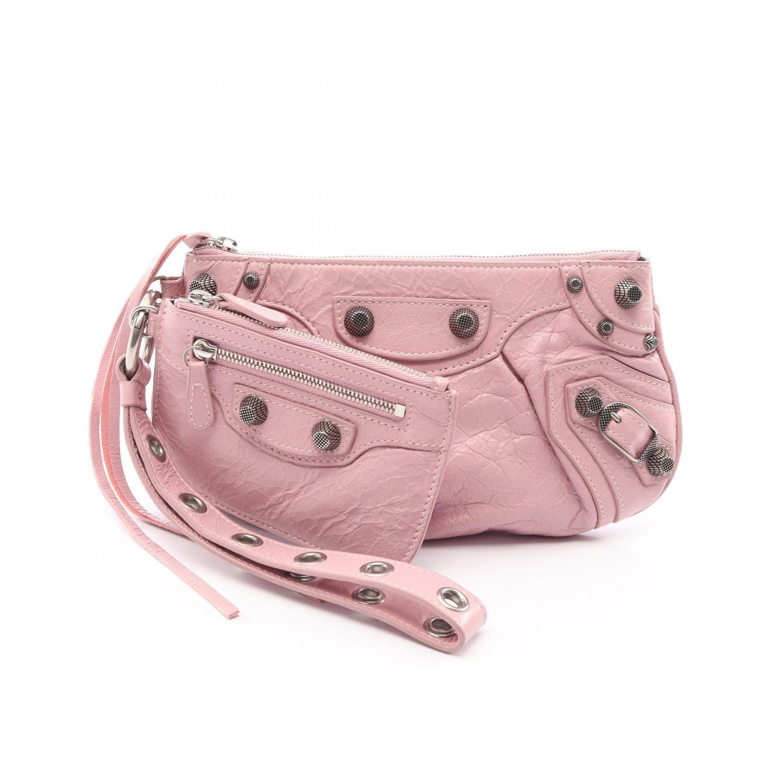Balenciaga BALENCIAGA Second Bag Clutch Bag LE CAGOLE 694027 Pink Leather Kagor Clutch Bag Ladies Used A
