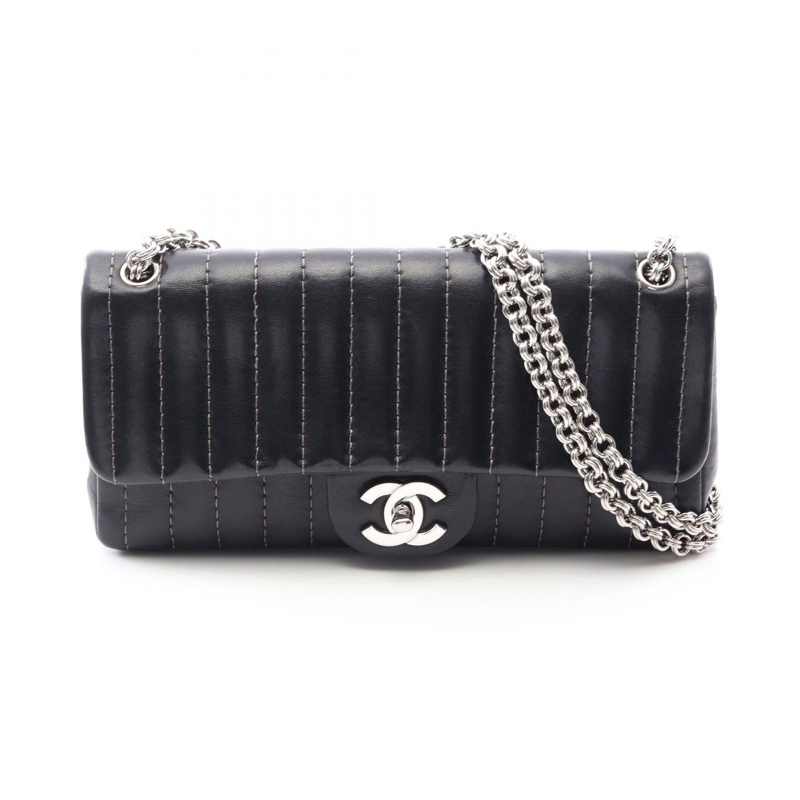 シャネル CHANEL ショルダーバッグ マドモアゼル ブラック ラムスキン（羊革） マドモアゼル イーストウエスト チェーンショルダー レディース Used A 247,860円