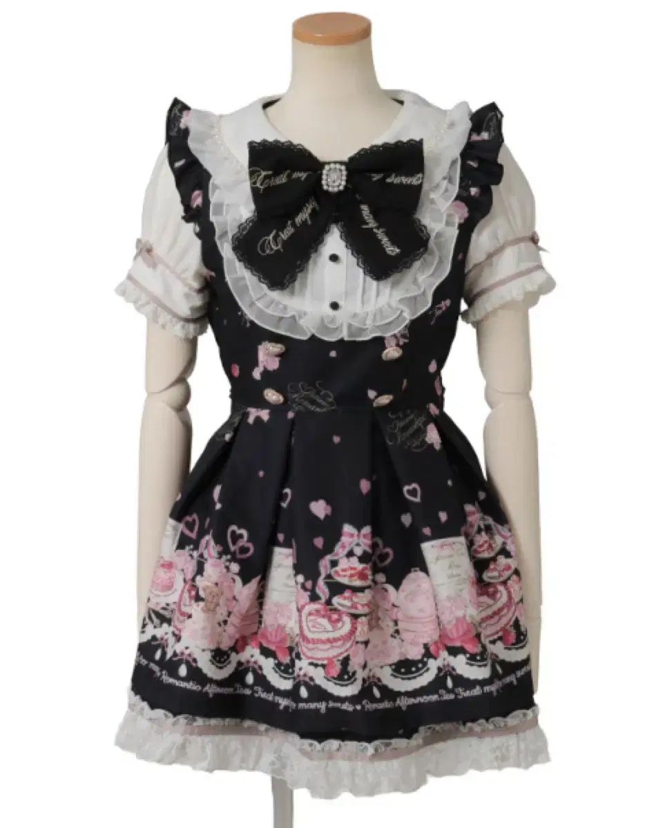 新品/正規品 LIZ LISA マニキュアハート アフタヌーンティー セットアップ 半袖 ブラック