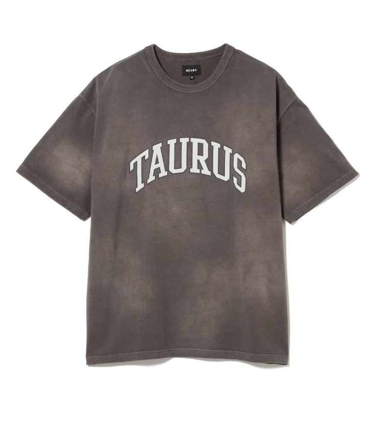 BEAMS フェイディド カレッジ Tシャツ チャコールグレー XL