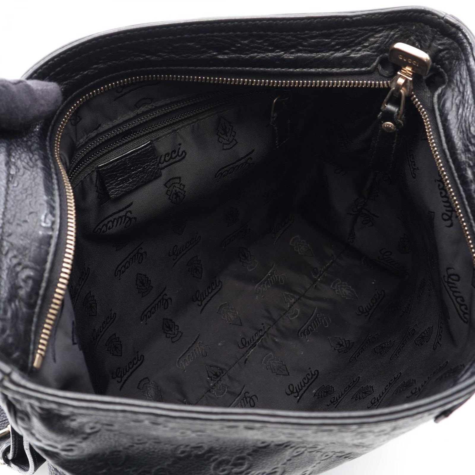 グッチ GUCCI ショルダーバッグ グッチシマ 201446 ブラック レザー