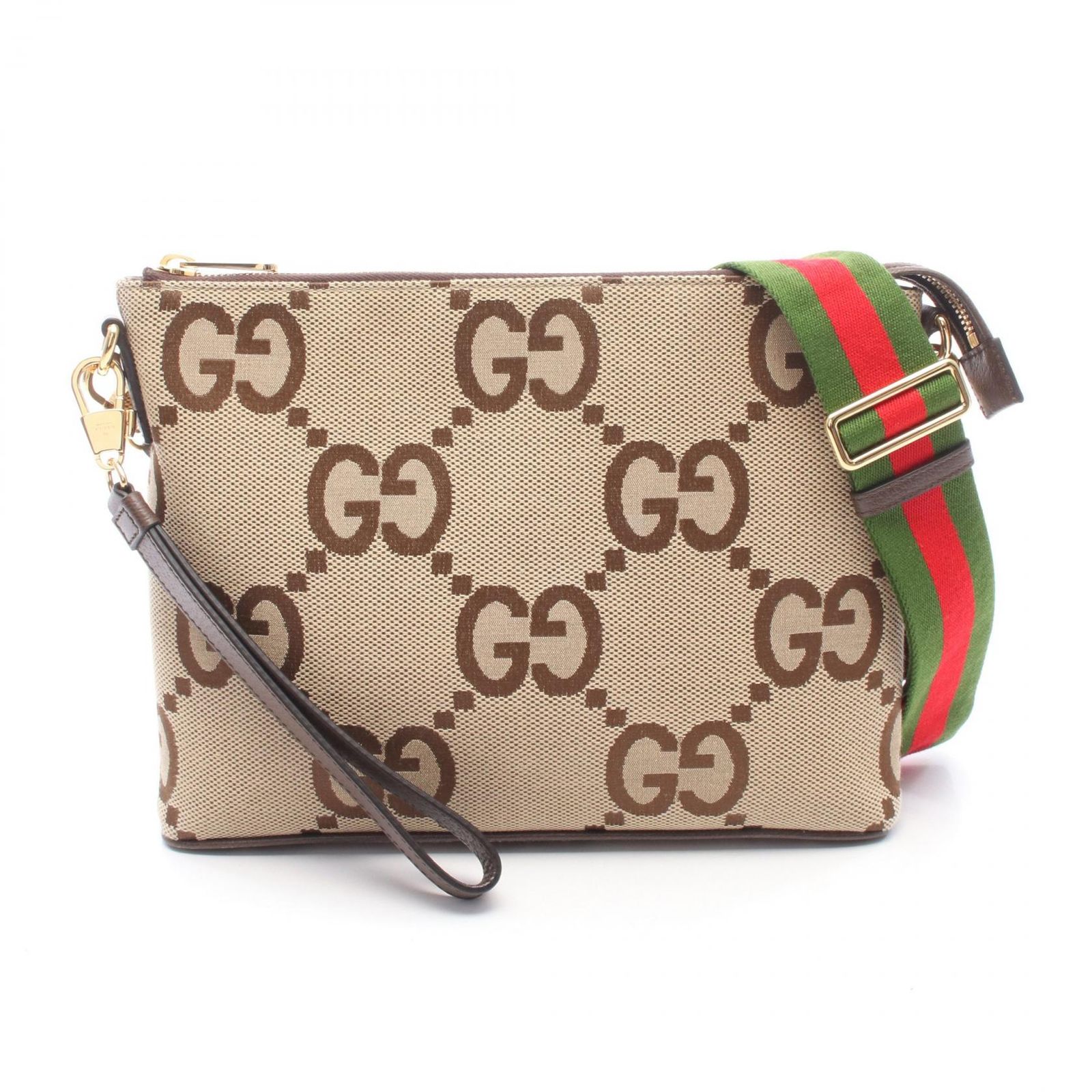 グッチ GUCCI ショルダーバッグ ジャンボGG メッセンジャーバッグ 699130 ベージュ/ダークブラウン キャンバス レザー ジャンボGG メッセンジャーバッグ ユニセックス