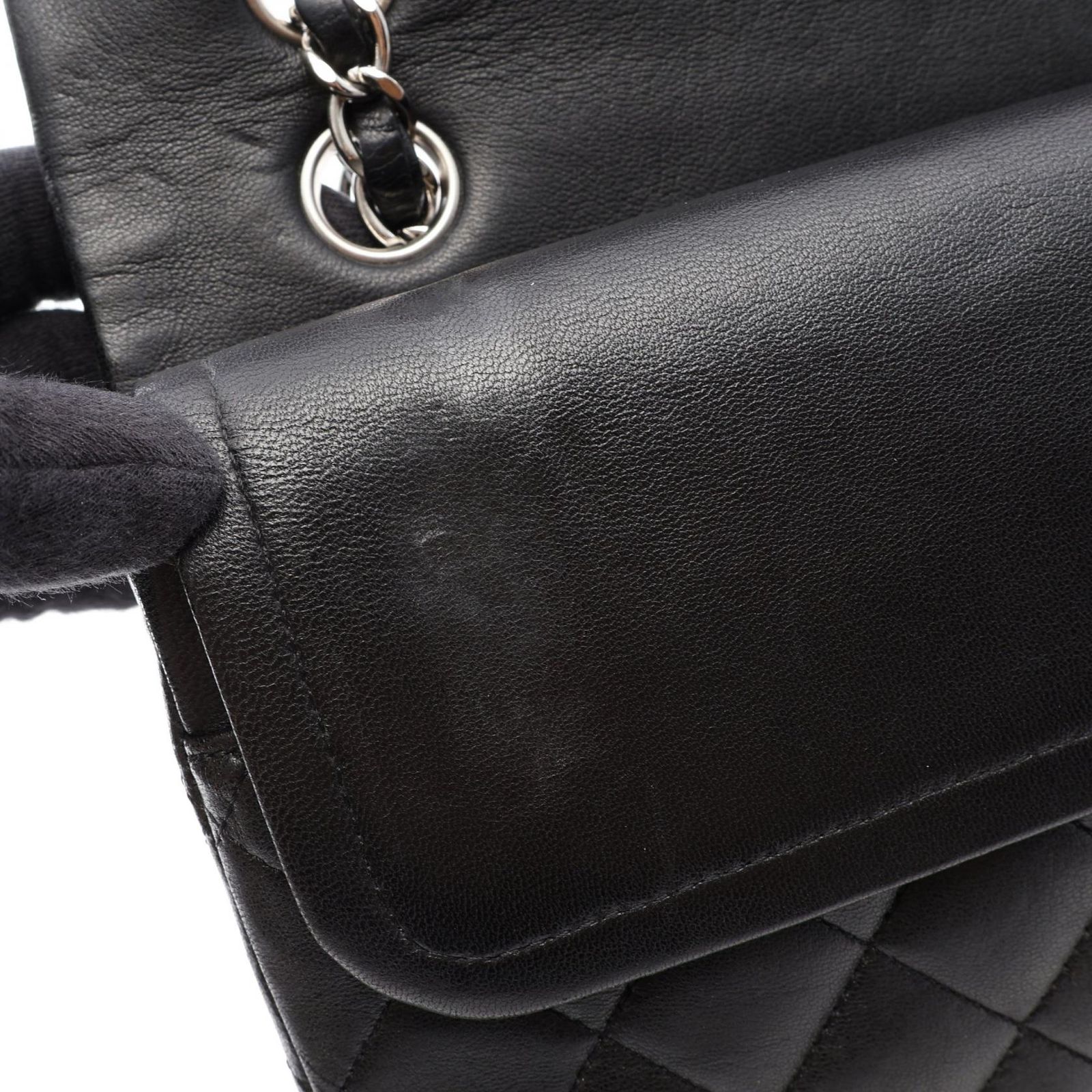 シャネル CHANEL ショルダーバッグ マトラッセ Wフラップ ブラック ラムスキン（羊革） マトラッセ ダブルフラップ チェーンショルダー レディース Used B