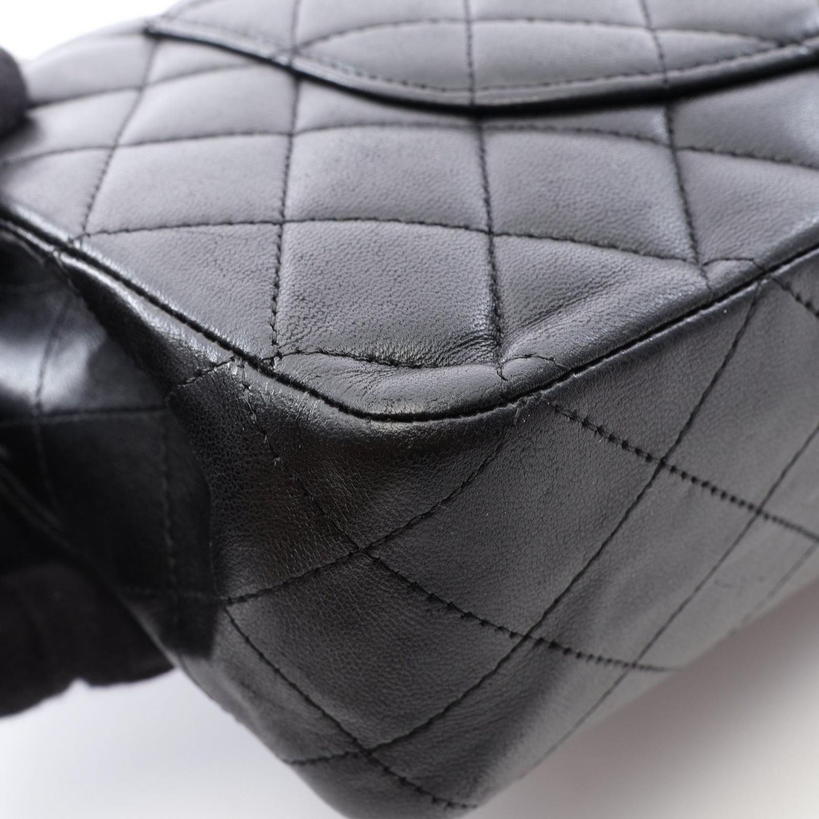 シャネル CHANEL ショルダーバッグ マトラッセ Wフラップ ブラック ラムスキン（羊革） マトラッセ ダブルフラップ チェーンショルダー レディース Used B