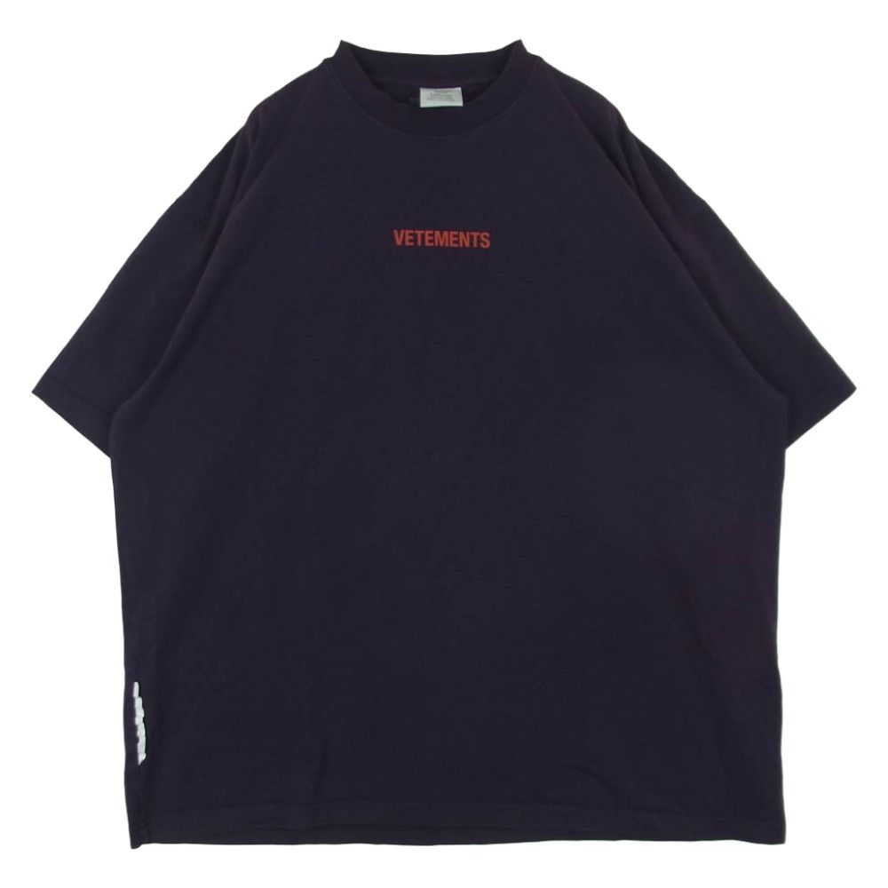 VETEMENTS ヴェトモン UE52TR120L LOGO LABEL T-SHIRT ロゴ ラベル Tシャツ 半袖 カットソー パープル系 M【中古】