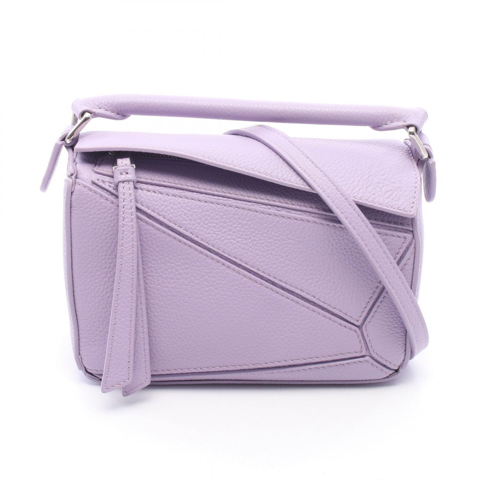 ロエベ LOEWE ハンドバッグ パズルエッジ ミニ 2WAY ラベンダー レザー パズルバッグ ミニ レディース Used A