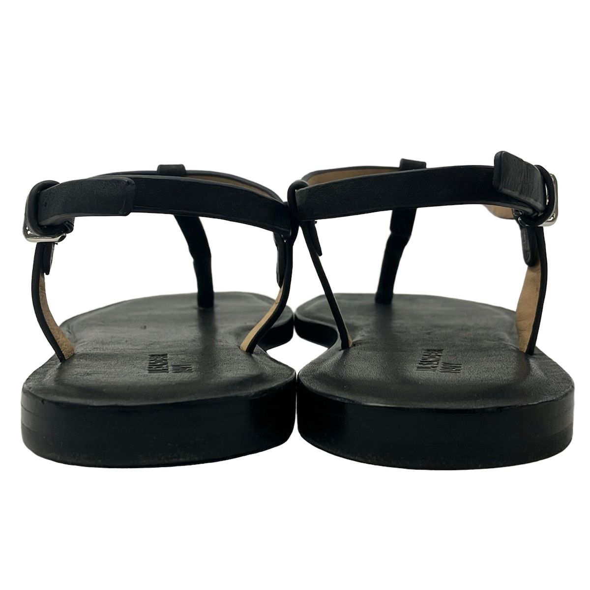 JIL SANDER NAVY✨サンダル 厚底 レザー ブラック レディース37 JILSANDER(ジルサンダー) サンダル 37 1/2 レディース美品 - 黒 NAVY