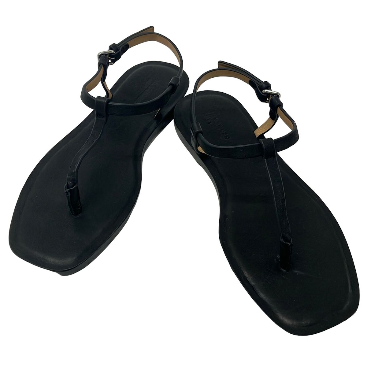 JIL SANDER NAVY✨サンダル 厚底 レザー ブラック レディース37 JILSANDER(ジルサンダー) サンダル 37 1/2 レディース美品 - 黒 NAVY