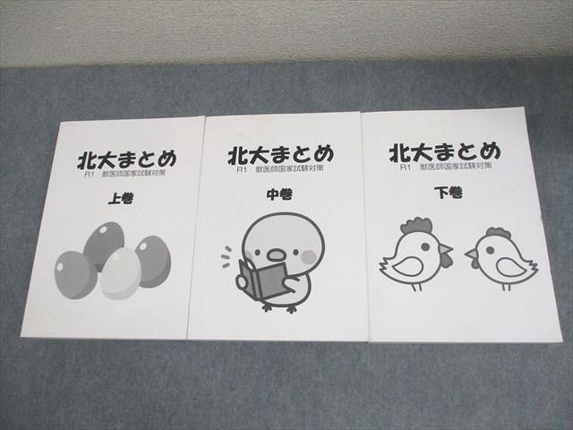 R1 獣医師国家試験対策 北大まとめ 上/中/下巻 全て書き込みなし 2018 計3冊 088L3D