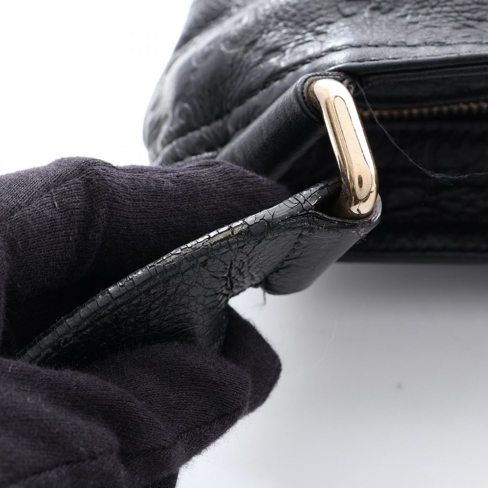 グッチ GUCCI ショルダーバッグ グッチシマ 201446 ブラック レザー