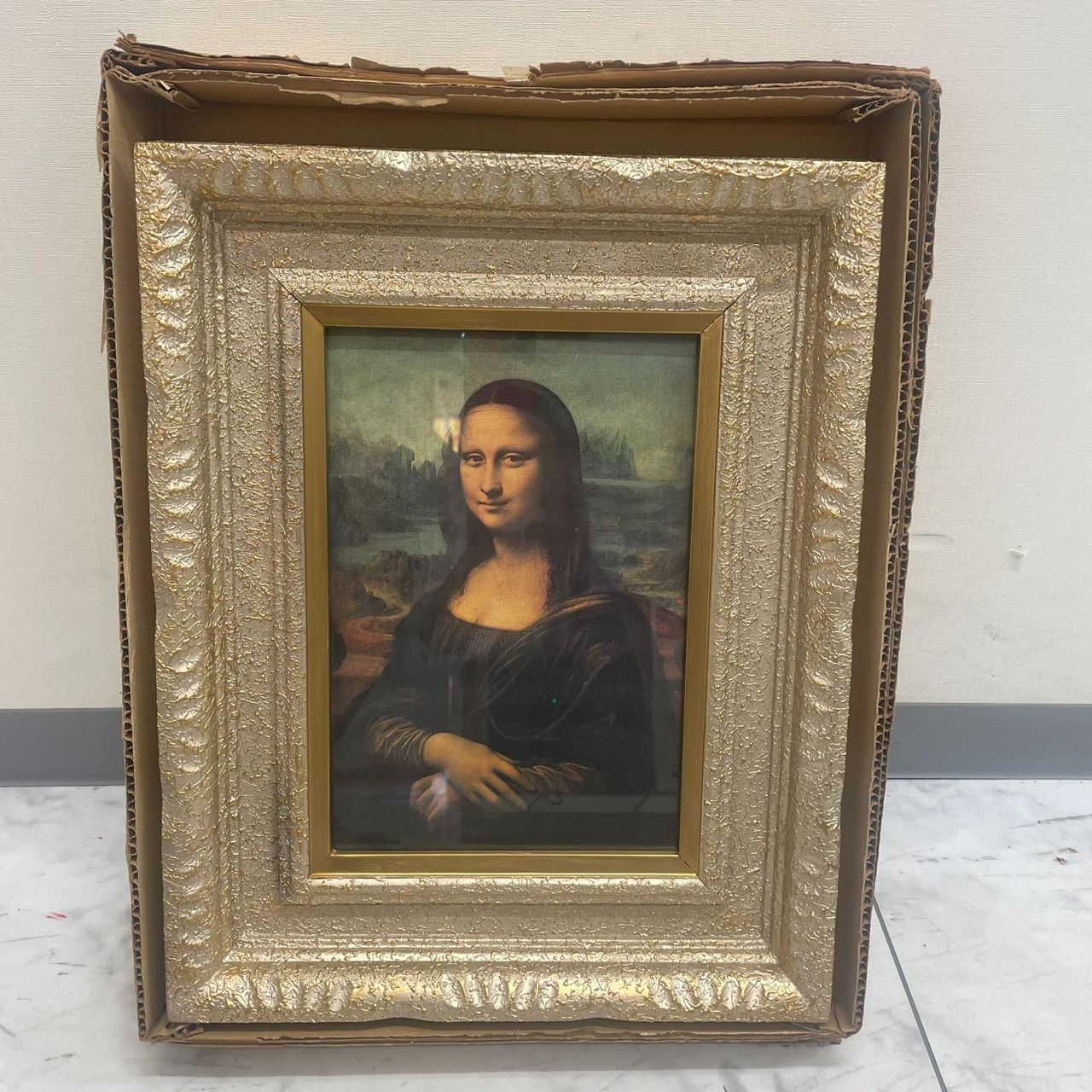 ■モナリザ レプリカ 額縁付き ルーブル美術館公認シール 絵画 A26-1623