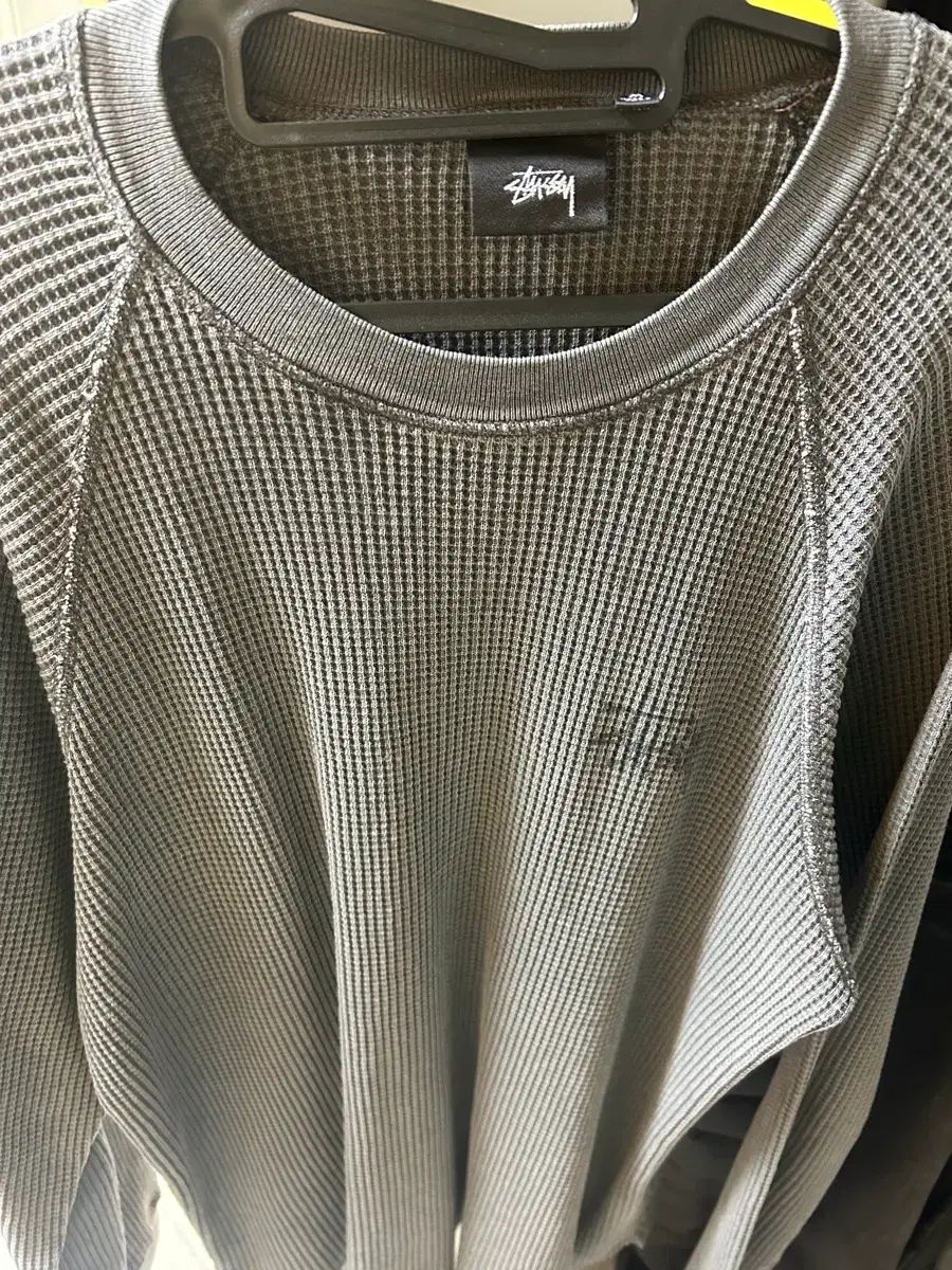 M STUSSY ステューシー ラグラン サーマル ロングスリーブ ウォッシュド ブラック