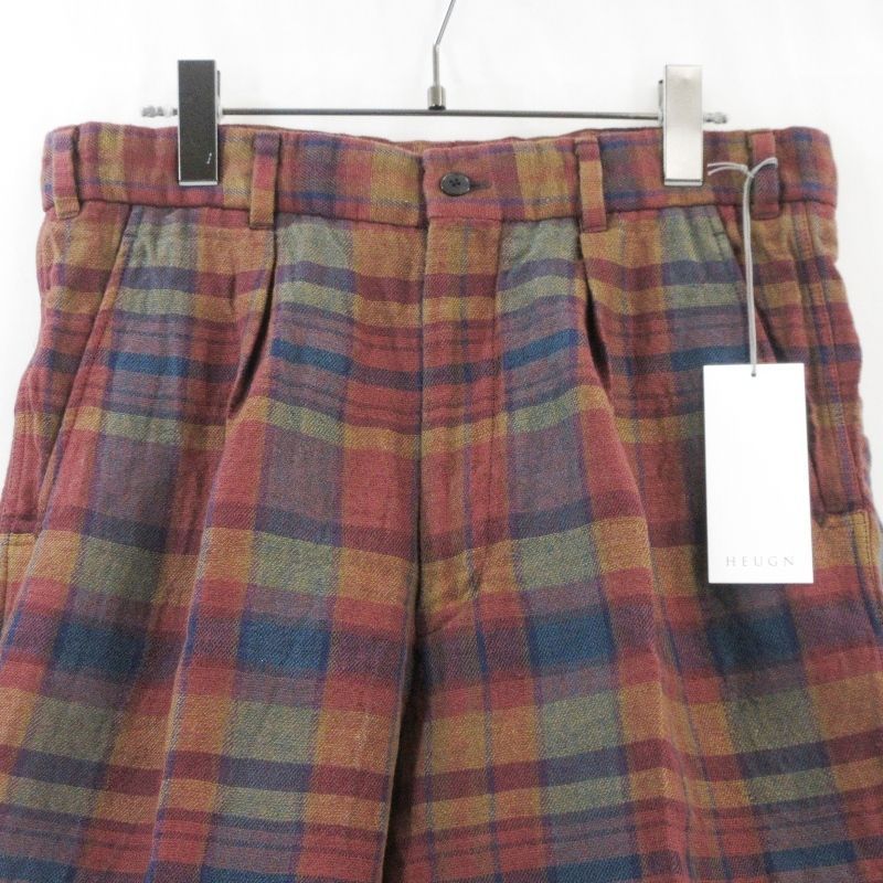 未使用 HEUGN ユーゲン MADRAS TIM SHORTS TROUSER103 ショートパンツ