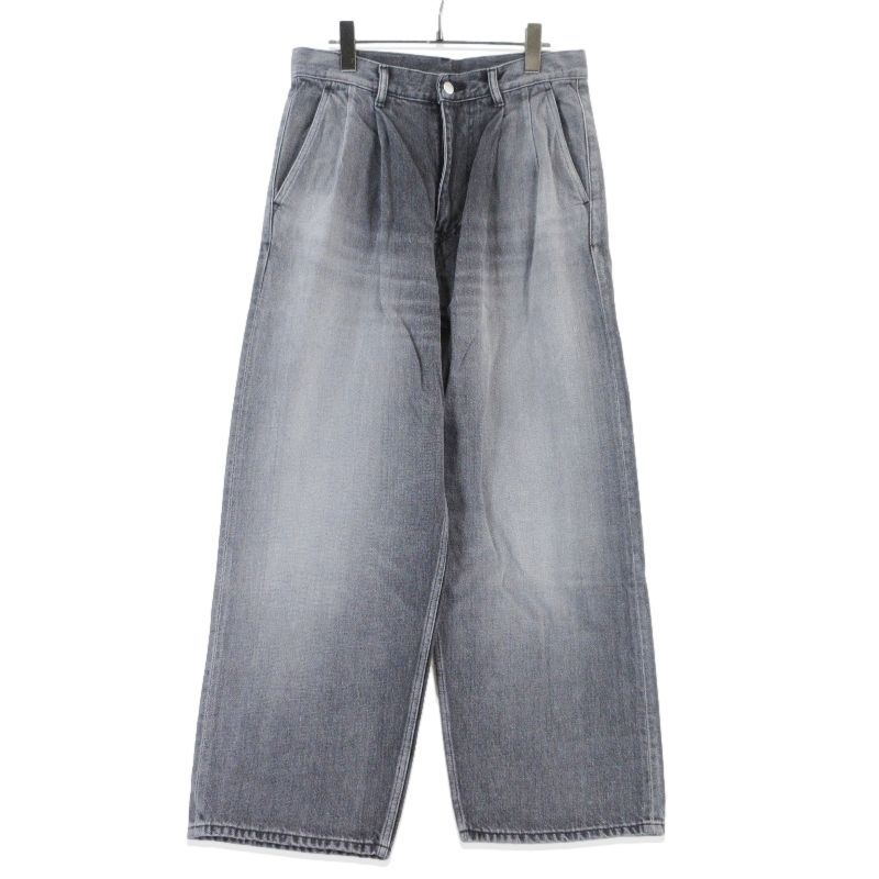 未使用 Graphpaper グラフペーパー Selvage Denim Two Tuck Pants GU261-40061LB 2タックデニムパンツ BLACK LIGHT FADE 1 99001310