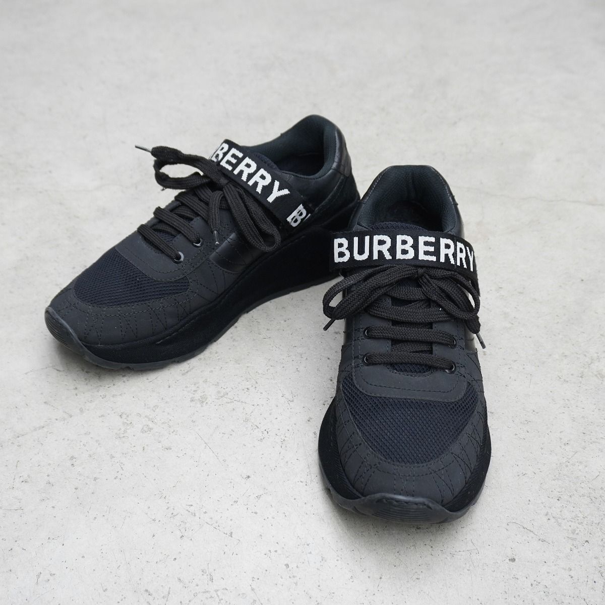 正規 BURBERRY バーバリー ロゴテープ スニーカー ベルクロ シューズ