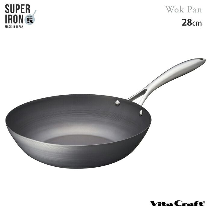 新品 ビタクラフト スーパー鉄 ウォックパン 28cm ガス火 IH対応 Vita Craft NO.2006【鉄フライパン 深型 深型フライパン 炒め鍋 窒化鉄 お手入れ簡単 鉄製 調理器具 日本製 PFASフリー】