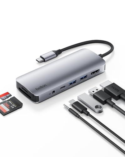 Belkin Connect USB-C ハブ 7-in-1 DDR200対応 メモリカード2倍速 4K@60Hz 100W PD充電 3.5mmジャック 5G高速データ転送 HDMIポート USB-C 3.2 & USB-A 3.2 SD&MicroSDyu 6,206円