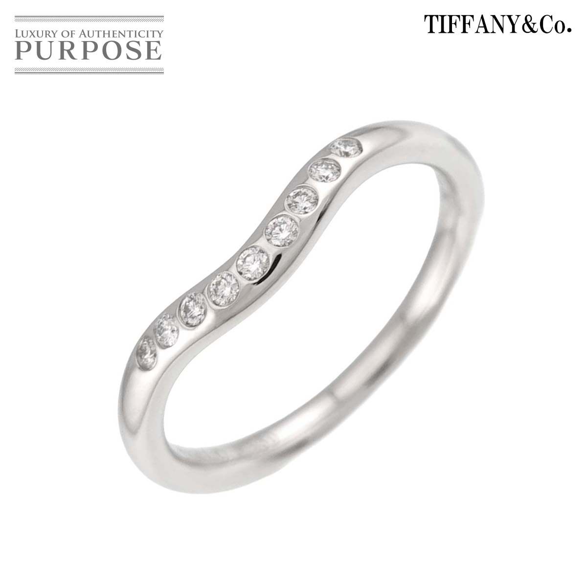 ティファニー TIFFANY&Co. カーブド バンド 8号 リング ダイヤ Pt プラチナ 指輪 Curved Band Ring 90325746