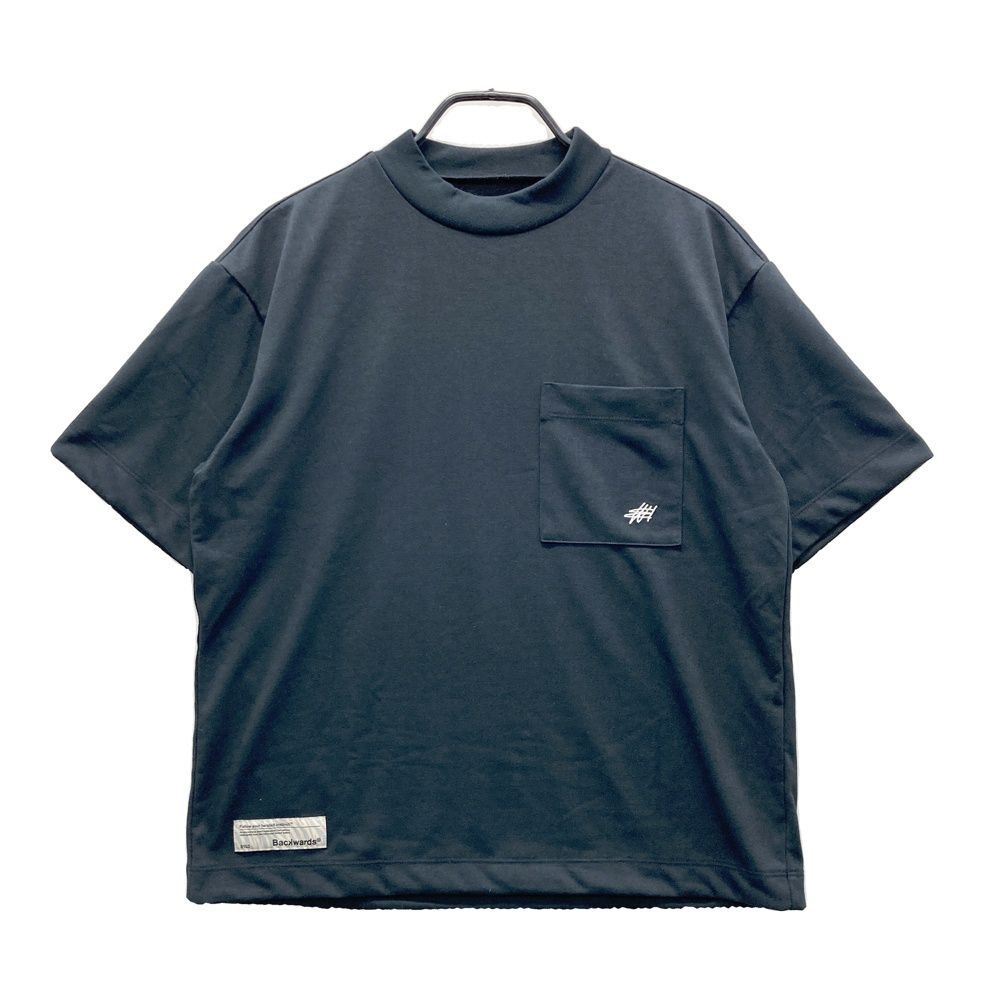 サイズ：S BACKWARDS バックワーズ モックネック 半袖Tシャツ ブラック系 [240101727306] ゴルフウェア メンズ ストスト
