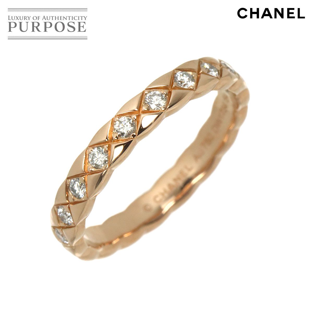 シャネル CHANEL ココクラッシュ スモール SM #54 リング ダイヤ K18 PG 750 指輪 マトラッセ Coco Crush Ring【証明書付き】 90328238
