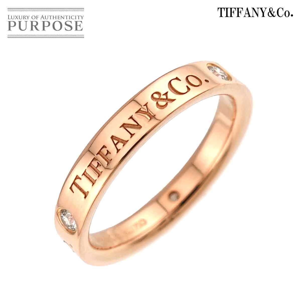 ティファニー TIFFANY&Co. フラット バンド 9号 リング ダイヤ K18 PG ピンクゴールド 750 指輪 Ring 90329099