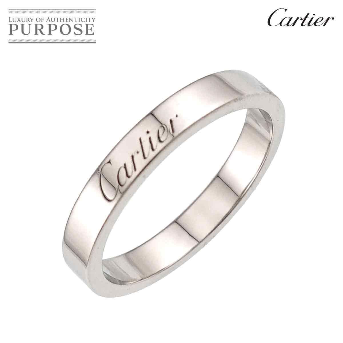 カルティエ Cartier Cドゥ #53 リング 幅3mm Pt プラチナ 指輪 Diamond Ring 90329789