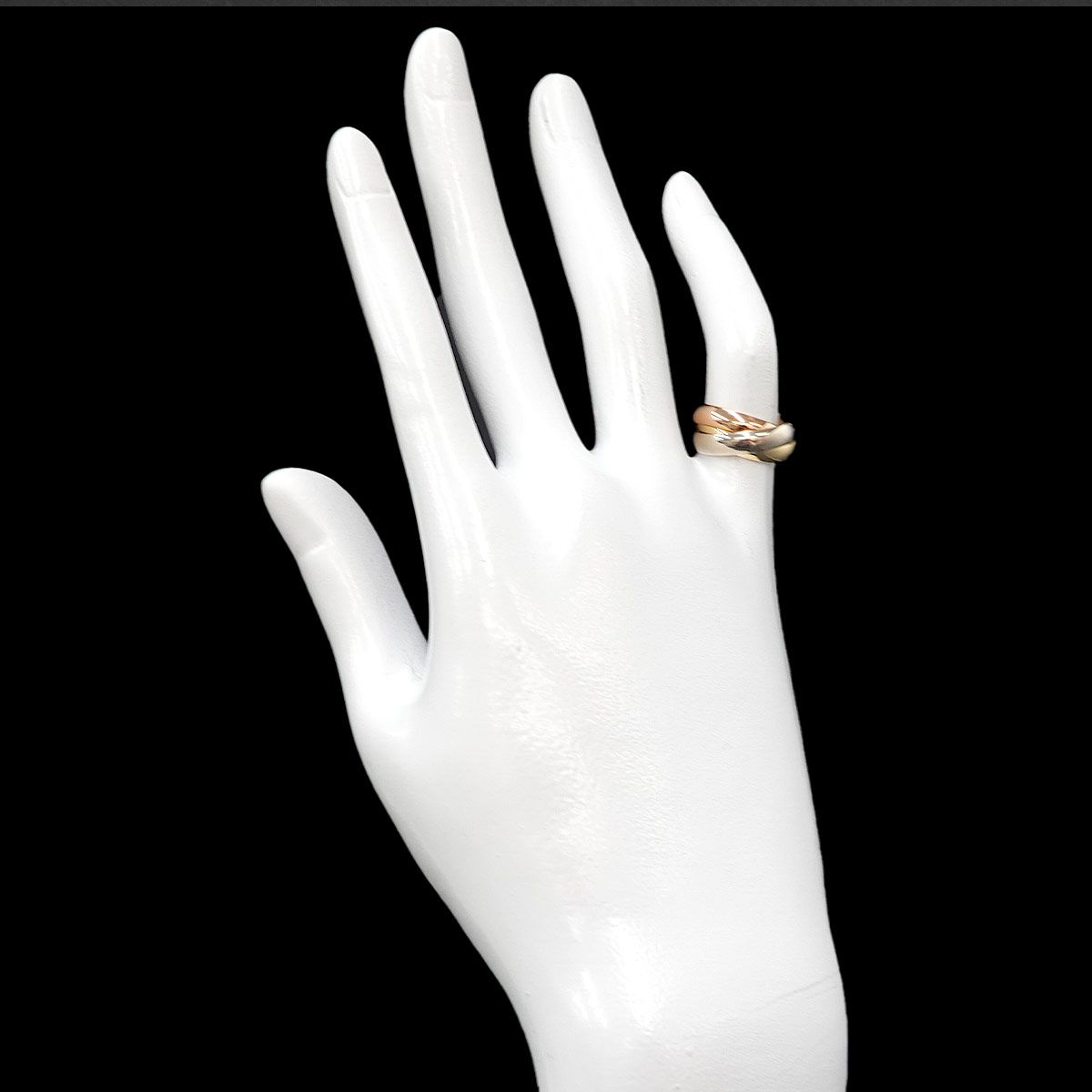 カルティエ 3連リング 47 トリニティ K18 スリーカラー レディース 7号 カルティエ Cartier トリニティ ミディアム MM #47 リング K18 YG WG