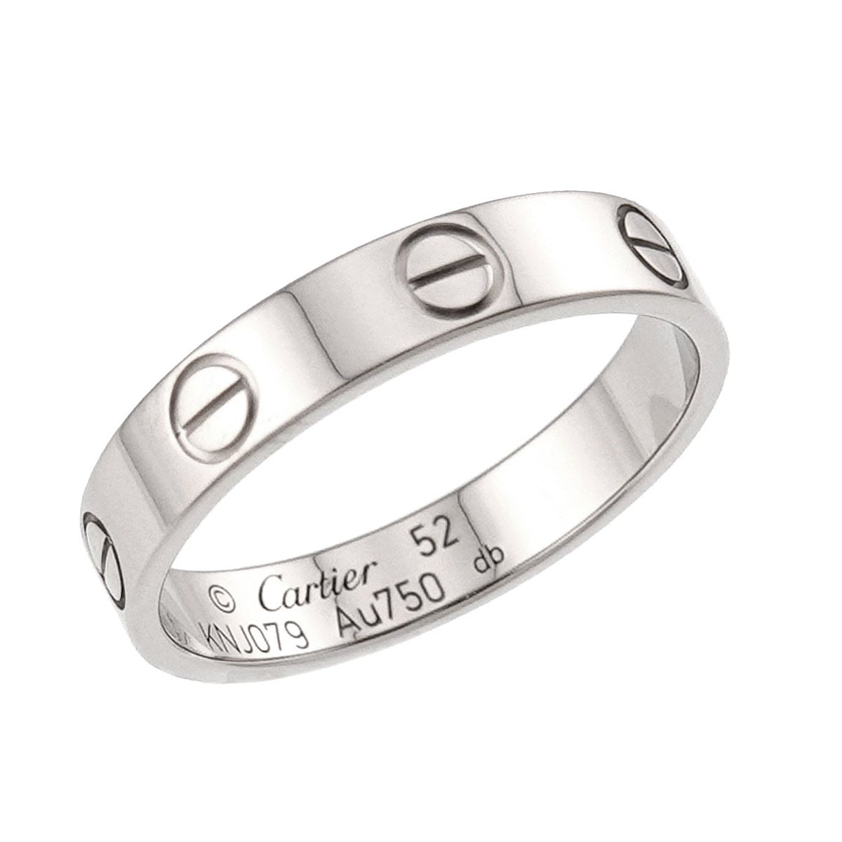 カルティエ Cartier ミニラブ #52 リング K18 WG ホワイトゴールド 750